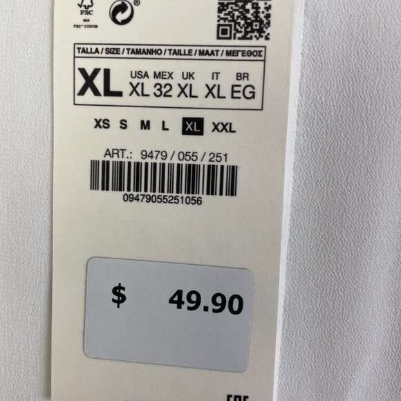 Zara Bat Sleeve Crepe and Chiffon Top - Picture 5 of 5